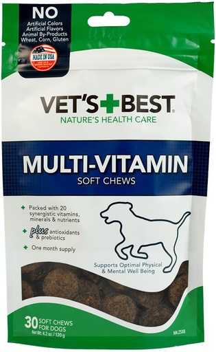 Migliore Multi-Vitamin Soft Chew Dog Integratori - Vitamine per Cani - Supporti Cani Salute Fisica e Mentale - Alimentazione 30 giorni