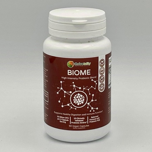 [BRSWYGQ3AAGQO23L] BIOME 高强度 Probiotic blend by Thrivetiality ##1 Physician 公式 临床 Profen + 10 验证的草条 + 预生 + 5亿 CPU + 消化和免疫支持