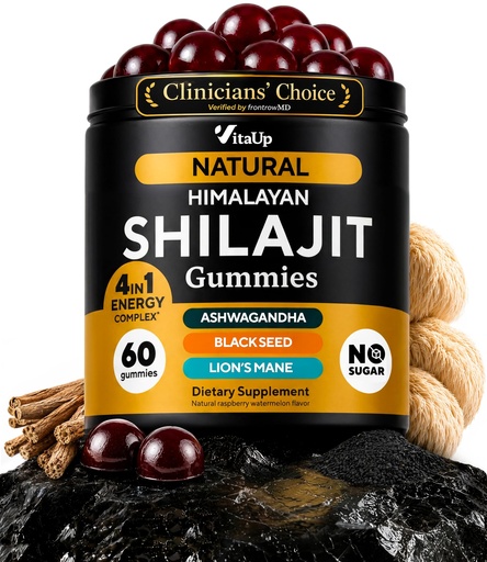 [BRSROBD7OQCGAFA2] VitaUp Himalayan Shilajit Gummies for Men & Women – Sugar-Free Shilajit Gummies with Fulvic Acid – Pure Energy, Immune & Healthy Aging Support – 60 Gummies