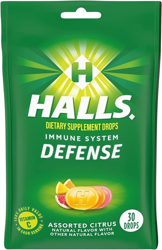 [BRSWIYQDAYMQC3Q5] Halls Defense Vitamine C Assorted Citrus 30 Drops X 12 Packs