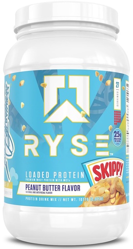[BRSROZT6CN6R4GTA] RYSE Loaded Protein Powder - Skippy Peanut Butter - 25g Whey Protein Isolate & Concentrate with Prebiotic Fiber & MCTs - Low Carb, Low Sugar, Digestive-Friendly - 27 Servings / 2 lb Tub