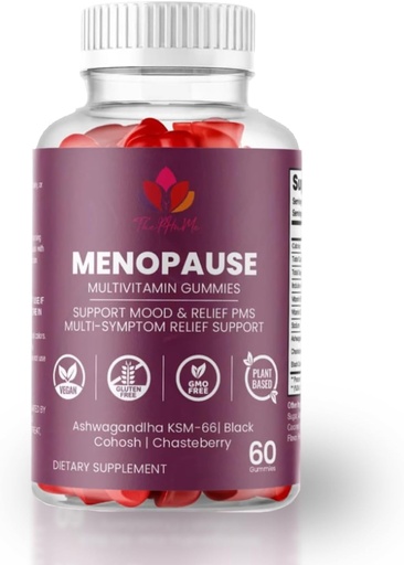 [BRSRAAQOCN5QYDQZ] Menopause Gummies with Black Cohosh & Ashwagandha KSM-66 – Organic Supplement for Women's Wellness – 60 Count