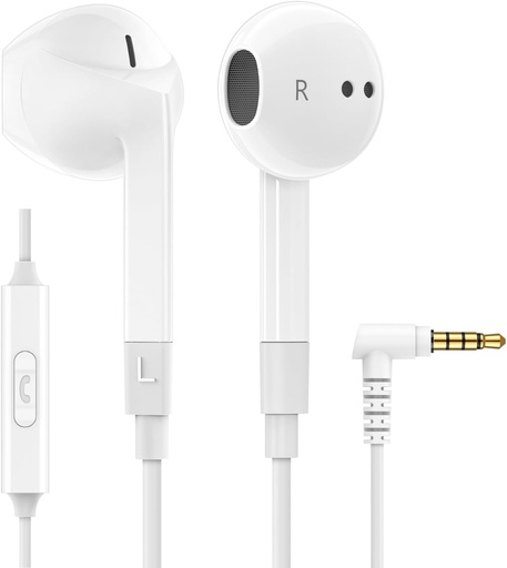 [BRSRMH35BMHAOH3H] LUDOS FEROX Wired Earbuds in-Ear Headphones, 5 Year Warranty, Earphones with Microphone, Noise Isolation Corded for 3.5mm Jack Ear Buds for iPhone, Samsung, Computer, Laptop, Kids, School Students