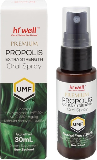 [BRSW2GD5AQBA2DY7] Hi Well Premium Propolis Extra Strength MGO 830+ Oral Spray 30ml