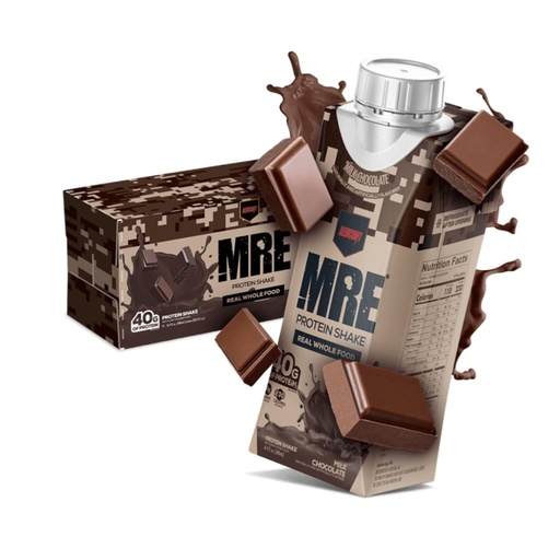 [BRSWYAYYDF7GKCI3] REDCON1 MRE Ready to Drink Protein Shake, Milk Chocolate - Lactose + Whey Free RTD 40gr Protein Made with Real Whole Food Protein Blends - Keto-Friendly and Easy to Digest Nutritional Shake (12 Pack)