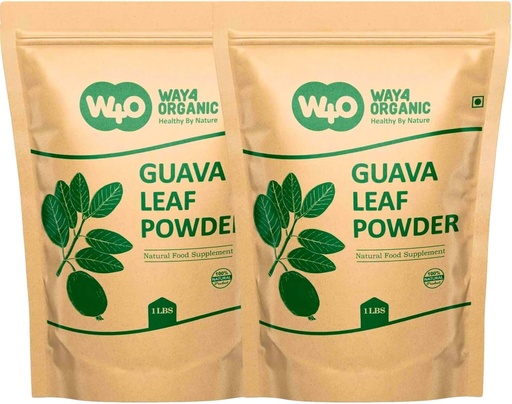 [BRSRAFIPA4IRSCTA] Guava Leaf Powder (100% Natural " Pure), Guava Leaf Tea, Hair Re-Growth, Skin " Nails, No Preservatives, 100% Pure Guava leaves (Pack of 2)