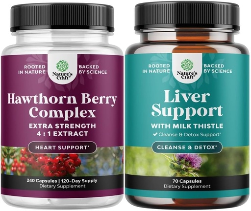 [BRSRAZYQCUMWECA6] Zestaw dodatkowych sił Hawthorn Berry Kapsułki - Wyciąg trawienie i suplement zdrowia serca i czyszczenia wątroby i Detox & Repair Formuła - Herbal Liver Support Supplement