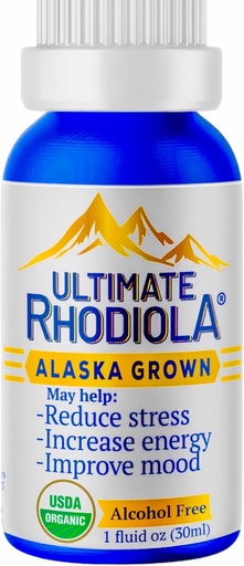 [BRSROBL5BAMQYGYZ] Ultimate Rhodiola, Alaska Grown, Alcohol Free, Certified Organic, Rhodiola rosea Tincture, CO2 extracted, Reduce Stress, Improve Energy and Mood, adaptogen, nootropic, 3rd Party Tested