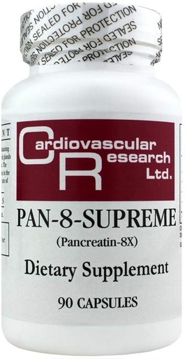 [BRSWGHAOC55GEE3D] Cardiovascular Research Pan-8-supreme Pancreatin, White, 90 Count