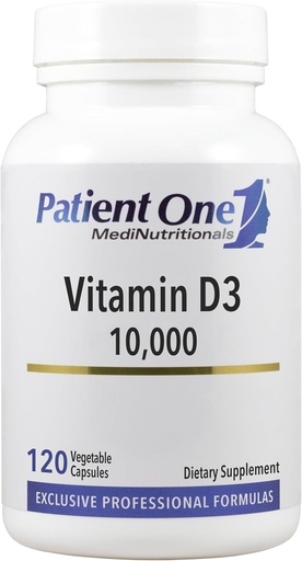 [BRSWGEA3DF5GMHIY] Patient One Vitamin D3 10,000 IU | Supplement to Support Immune, Heart and Bone Health* | Highly Absorbable Cholecalciferol Form | 120 Capsules