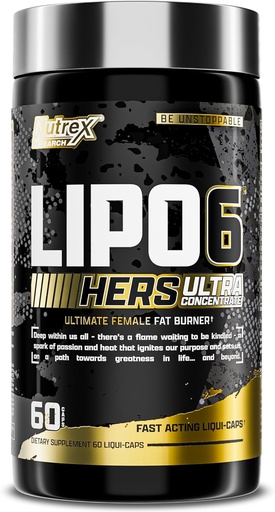[BRSWECAQBEPR6EY4] Nutrex Research Lipo-6 Black Hers Ultra Concentrate ← Píldoras para la pérdida de peso para las mujeres ¦ Fat Burner, Appetite Suppressant, Metabolism Booster para la pérdida de peso + pelo, piel, &amp; uñas Apoyo 60 píldoras dietéticas