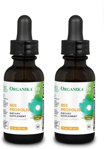 [BRSW2FTRCIGRU3LP] Organika Bee Propolis Tinktuur 1 oz x 2 Pack: Puhas ja Vegan Propolis Ekstrakt Immuunkaitsed, kurk ja hingamine - Gluteenivaba, GMO ja kunstlikud maitsed - 20 päeva Prop tilkade pakkumine