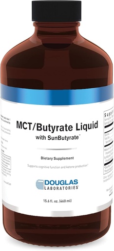 [BRSWGBAZBACRYYLH] Douglas Laboratories MCT/Butyrate Liquid with SunButyrate | Provides Highly Concentrated Caprylic Acid and Butyric Acid in a Pleasant Liquid | 15.6 fl. oz. | Lemon Vanilla Flavor