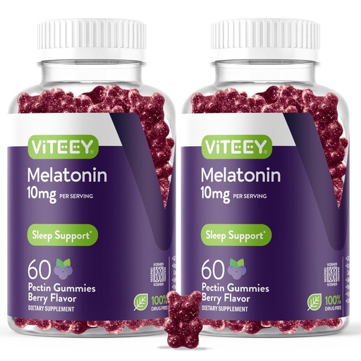 [BRSROAA6CABAKDLF] Viteey Melatonin Gummies 10mg - Sleep Gummies for Adults Extra Strength Melatonin - Vegan, GMO Free, Gluten Free - 120 Count