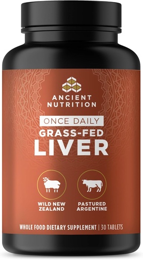 [BRSROGTYCAIB43QY] Ancient Nutrition Organ Supplements, Once Daily Grass-Fed and Wild Organ Complex Capsules, Beef & Lamb Liver, Supports Healthy Blood, Gut, and Liver, 30 Ct