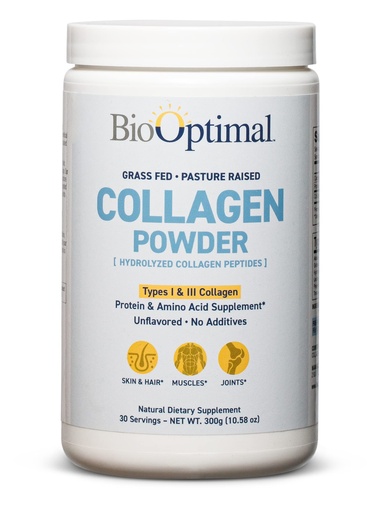 [BRSWKHQ7DF7BUYLK] BioOptimal Collagen Peptides Powder - Grass-Fed, Pasture-Raised Hydrolyzed Protein Supplement for Skin, Hair, & Nails - Non-GMO, Zero Sugar Daily Supplement for Men & Women (30 Servings)
