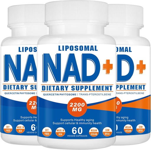 [BRSROC33CJ6GE3LU] 2200mg Liposomal NAD+ Suplemento, Suplemento NNAD de Energía Celular, Decomiso de Envejecimiento, 180 cápsulas
