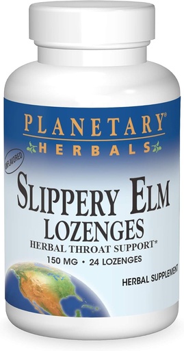 [BRSWIYAFBZYWACLE] 행성 초본 Slippery Elm Lozenges, 초본 위협 지원, 24 Lozenge