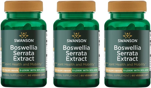[BRSWGFD3B4IRE23F] Swanson Boswellia Serrata Extract 125 mg 60 Veg Caps (3 pakke)