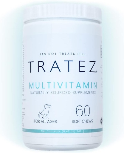 [BRSW2AYTPMNRG3Y4] Multivitamin Supplement for Dogs, 60 Soft Chews with 25 Essential Vitamins and Nutrients, Advanced Formula for Premium Support of Skin and Coat, Hip and Joint Mobility and Improved Digestion