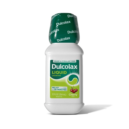 [BRSWGAYBOENGKD3H] Dulcolax Saline Laxative Liquid, Fast & Gentle Constipation Relief, Natural Laxatives, Softens Stool, Cherry Flavor, Magnesium Hydroxide 1200 mg, 12 fl. oz.