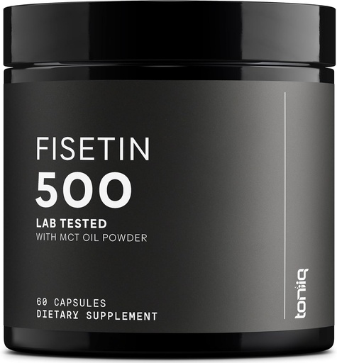 [BRSROYAYB4DQACL6] Toniiq Ultra Yüksək temperatur Fisetin 500mg - 98+ MCT Oil üçün MCT Oil ilə Higly Purified & Bio əsaslı Fisetin əlavə - Aging Support üçün Üçüncü-Party Tested Senolytic Supplement - 60 Kapsüls