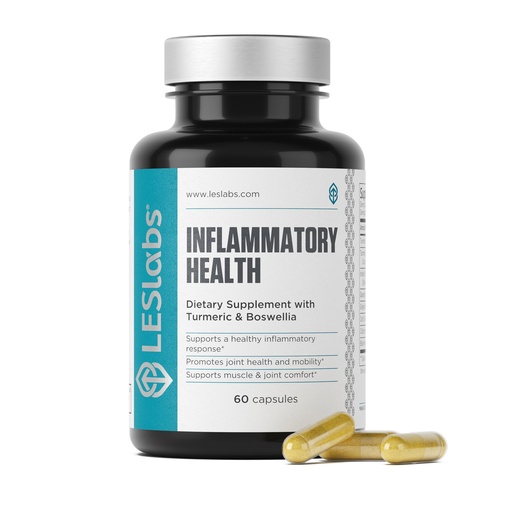 [BRSWKFD6CYDBSEY7] LES Labs Inflammatory Health – Joint Support, Muscle Function & Relaxation, Mobility– Turmeric, Boswellia, Quercetin, Ginger & CoQ10 – Non-GMO Supplement – 60 Capsules