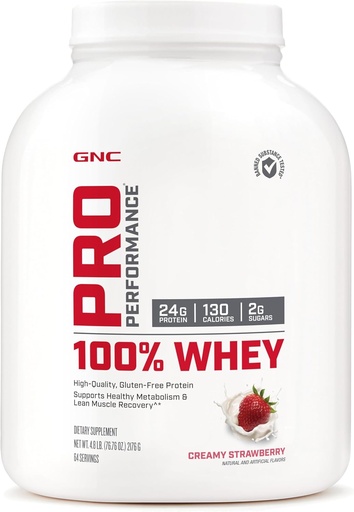 [BRSWIEIKC4HB2FTU] GNC Pro Performance 100% Whey - Creamy Strawberry (64 Servings)