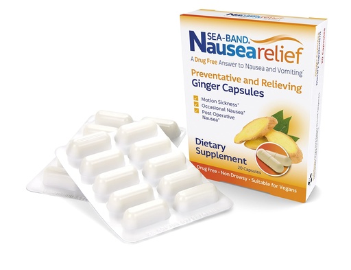 [BRSRMEARAACA2ADD] Sea-Band Anti-Nausea Ginger Capsules for Motion Sickness and Nausea Relief