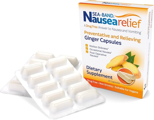 [BRSRMEARAACA2ADD] Sea-Band Anti-Nausea Ginger Capsules for Motion Sickness and Nausea Relief