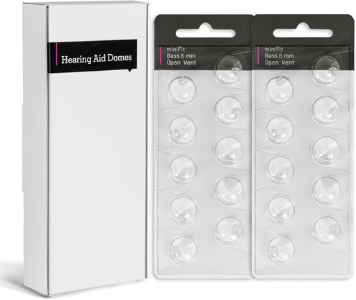 [BRSRA236DEAQ2ALD] Hearing Aid Domes for oticon minifit bass 8mm Open Vent– Replacement Ear Caps, Silicone Ear Tips & oticon Accessories | Premium Oticon Hearing Aid Supplies for Comfort and Clarity (2PACK)