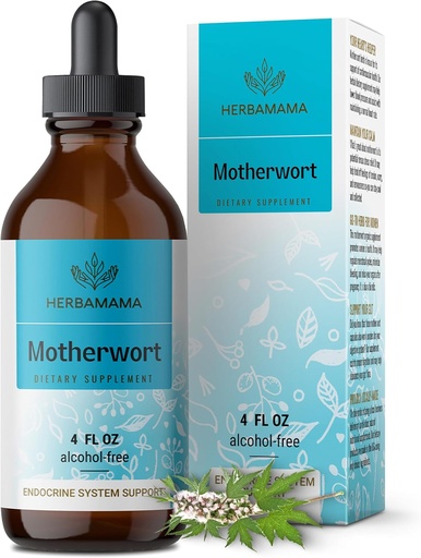 [BRSWYEARPN4BECAY] HERBAMAMA Motherwort Tintura - Vegan Motherwort Herb Extractos gotas de calma para el apoyo de las mujeres - No GMO, Alcohol &amp; Sugar-Free Liquid Relax Suplemento, 56-Day Supply