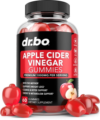 [BRSROZAZPMMBOG3L] ACV Apple Cider Vinegar Gummies - Natural Support for Advanced Weight Loss, Detox, Cleansing, Digestion Plus Gut Health - ACV Gummies Supplements with 1000MG Apple Cider Vinegar Gummy with The Mother
