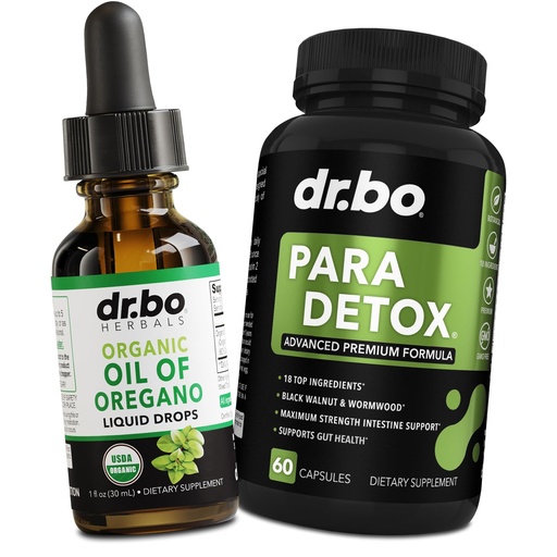 [BRSRAEIHBANBGYLL] Oregano Oil Organic Liquid Drops & Gut Health Caps - Oil of Oregano Drops Tincture Extract & Intestinal Pills Herbal Wormwood Black Walnut Cloves Immune Support - Herbal Organic