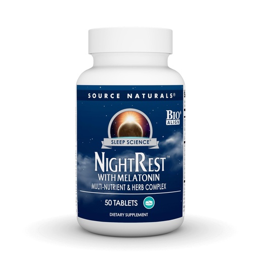 [BRSWIY35AQPBMDLO] Source Naturals Sleep Science NightRest with Melatonin, Multi-Nutrient & Herb Complex* - 50 Tablets