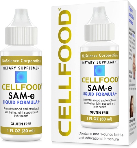 [BRSWIY3QBBYG2FTE] Cellfood SAM-e Liquid Formula+, 1 fl oz - Joint Support & Liver Health - Liquid for Easier Absorption & Better Bioavailability - Gluten Free, Non-GMO - 30-Day Supply