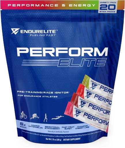 [BRSRAAT4AAARSF3O] EndurElite Perform Elite- Pre Workout Powder Supplement- Pre-Workout for Endurance Athletes- 20 Serving Bag- Variety Pack