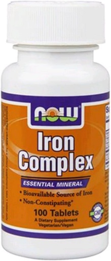 [BRSWIYYPOMNWEAIV] NOW Iron Complex, 100 Tablets (Pack of 3)
