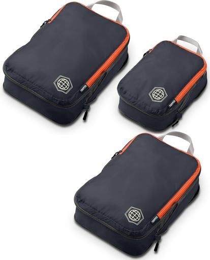 [BRSRAAQBO55GG23B] Compression Packing Cubes Set for Travel - Lightweight, Durable Clothes Organizer for Carry-On Luggage and Suitcases by TRIPPED Travel Gear