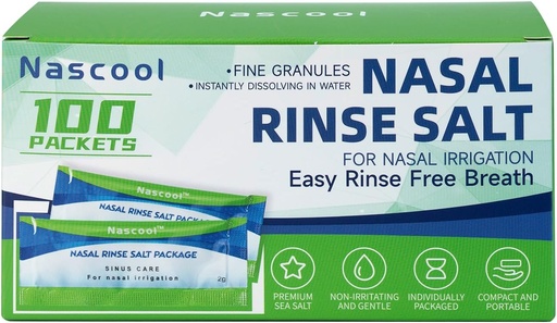 [BRSROEIKC4HWKFYZ] Saline Packets, Premixed Salt Packets for Nose Wash Refill (100 Counts)
