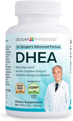 [BRSWKHALAIARWEDL] Dr. Dzugan Advanced DHEA Formulė: Ne GMO, GMP Sertifikuotas!: 100mg 60 Caps:: Energetika, Mood, Kognityvusis funkcija