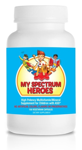 [BRSW2ALYAB5QA23Z] My Spectrum Heroes Children's Multivitamin Supplement - Acetyl-l-carnitine, Choline, Coenzyme Q10, Inositol, MSM, MTHF, NAC for Daily Nutritional Help and Cognitive Health (150 Capsules)