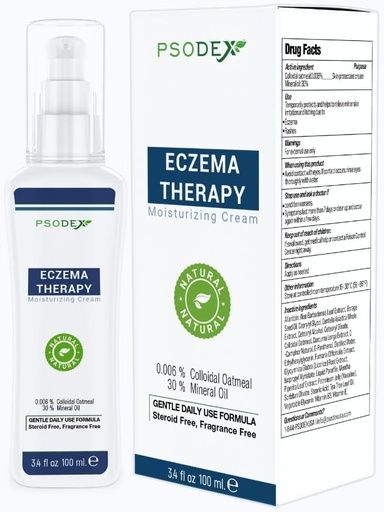 [BRSW2GQTBZYWAYLB] PSODEX Eczema Cream – Moisturizing Eczema Therapy Skin Care with Aloe Vera, Vitamins, Tea Tree Oil – Organic and Natural Eczema Lotion – Non-Irritating and Soothing Eczema Cream