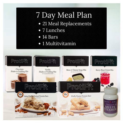 [BRSW2CAFCANGKHIZ] PROTIFIT - High Protein Meal Plan Starter Kit, 15g Protein Supplements & Snacks, 30 day Multivitamin, Ideal Protein Compatible (7 Day Kit)