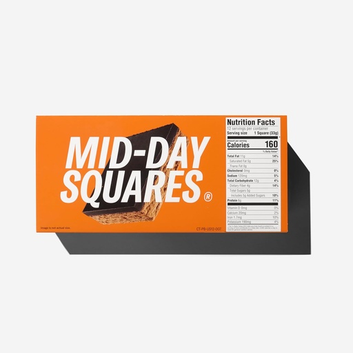 [BRSWYGQQAAIAAGTG] Mid-Day Squares Peanut Butta Protein Chocolate Bars, 1,16 Oz varje, 2 Packs (24 Squares) | Tillverkad med Real Chocolate, 6g Plant Protein, 4g Fiber, Gluten Free, Plant-Based