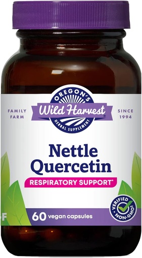 [BRSWIZQGAUGGCYDC] 俄勒冈州的野生收获 Nettle Quercetin Capsules, Non-GMO 有机草药补充品, 60 Counter
