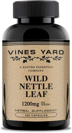 [BRSWYHTYDFYRYA35] Wild Nettle Leaf Capsules | Supports Healthy Fluid Balance & Urinary Tract Issues | 100% Natural Organic Herbal Supplement 1200mg | 100 Pack