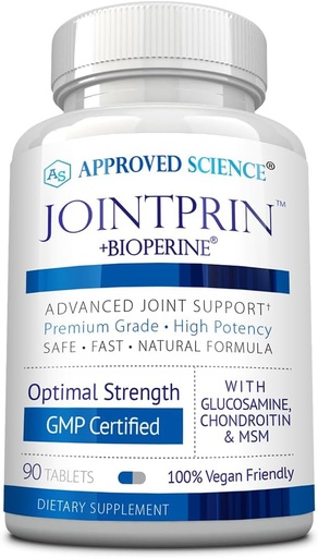 [BRSROBL7OR7Q2HYY] Approved Science Jointprin - Joint Support Supplement - Glucosamine, MSM, Chondroitin, Turmeric, Boswellia, BioPerine - 1 Month Supply