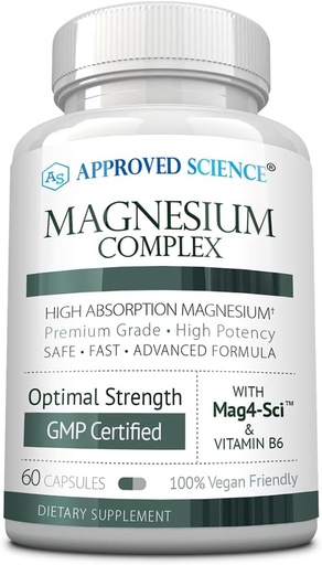 [BRSRMYA2OZYAMEIZ] Stiinta aprobata Complex Magneziu - Magneziu Bisglicinat, Malat, Citrat, si oxid, Inima, Dureri de cap, Crampi, Energie - Absorbtie mare - 60 Capsule - 1 luna aprovizionare - non-GMO, Vegan