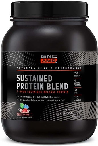 [BRSWG2Q7AB7WAEL4] GNC AMP Sustained Protein Blend - Fruity Crisps (28 Servings)